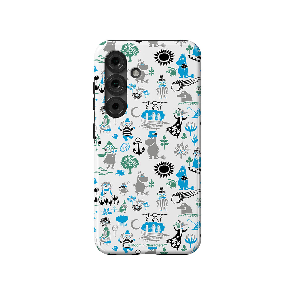 Moomins By The Sea Blue And Green Galaxy Tough Case - Casestry | Moomin Shop US