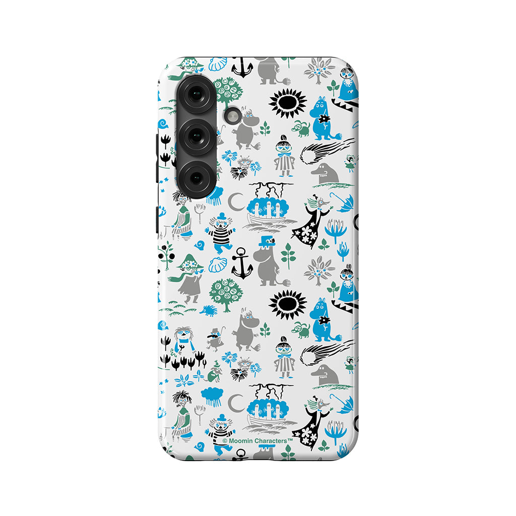 Moomins By The Sea Blue And Green Galaxy Tough Case