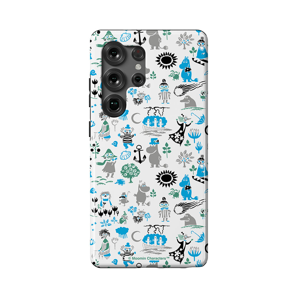 Moomins By The Sea Blue And Green Galaxy Tough Case