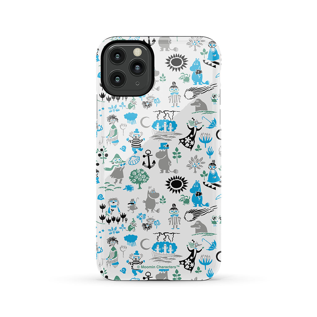 Moomins By The Sea Blue And Green Apple iPhone Tough Case