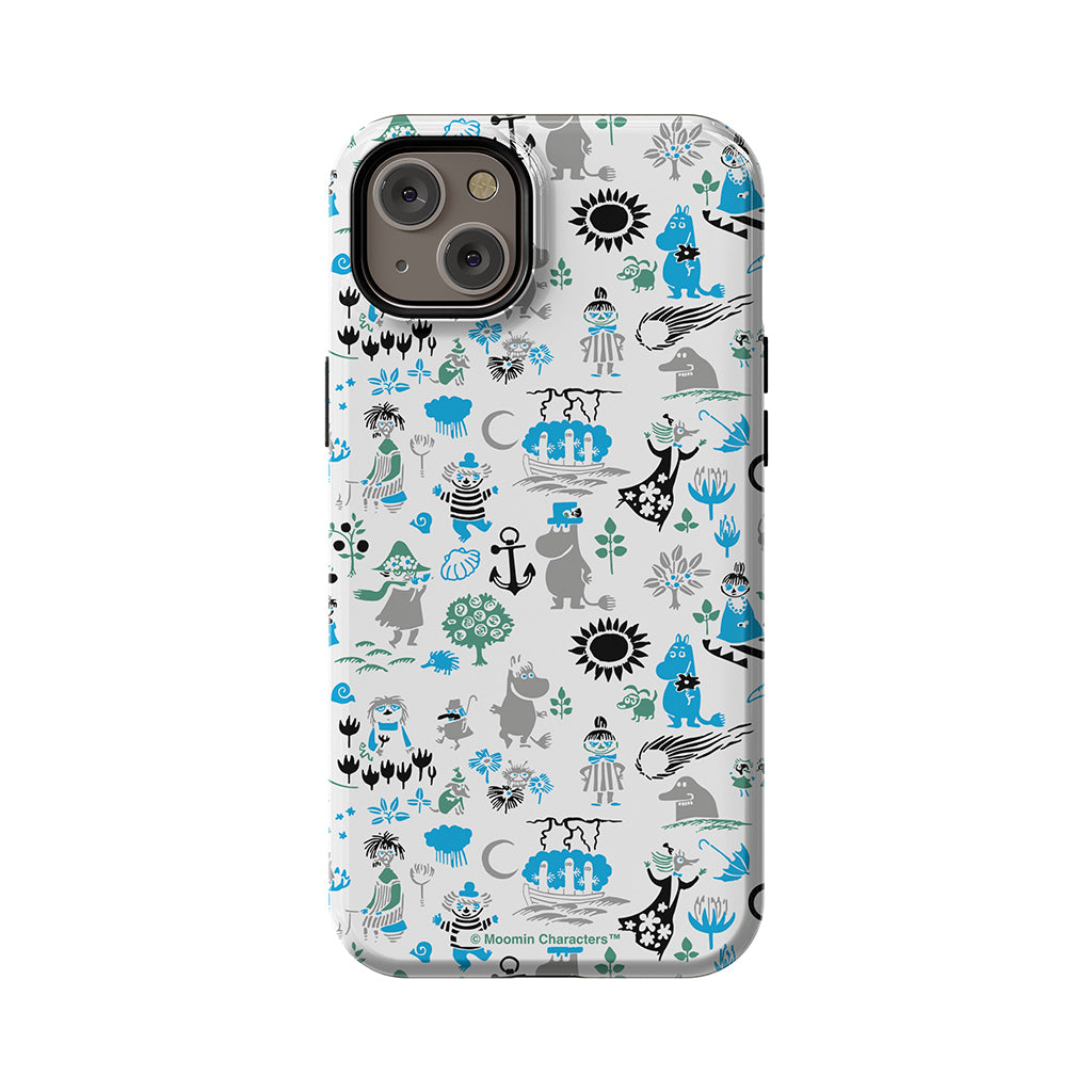 Moomins By The Sea Blue And Green Apple iPhone MagSafe Tough Case