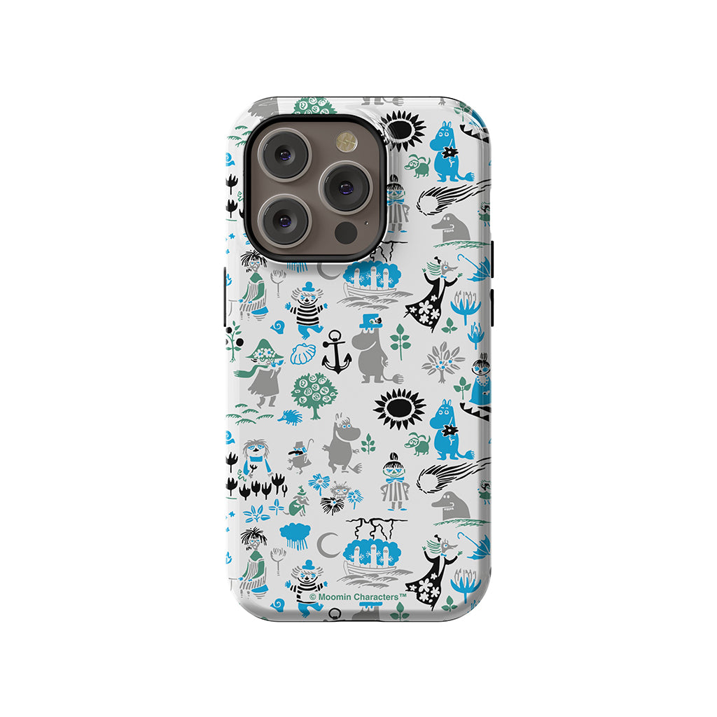 Moomins By The Sea Blue And Green Apple iPhone MagSafe Tough Case