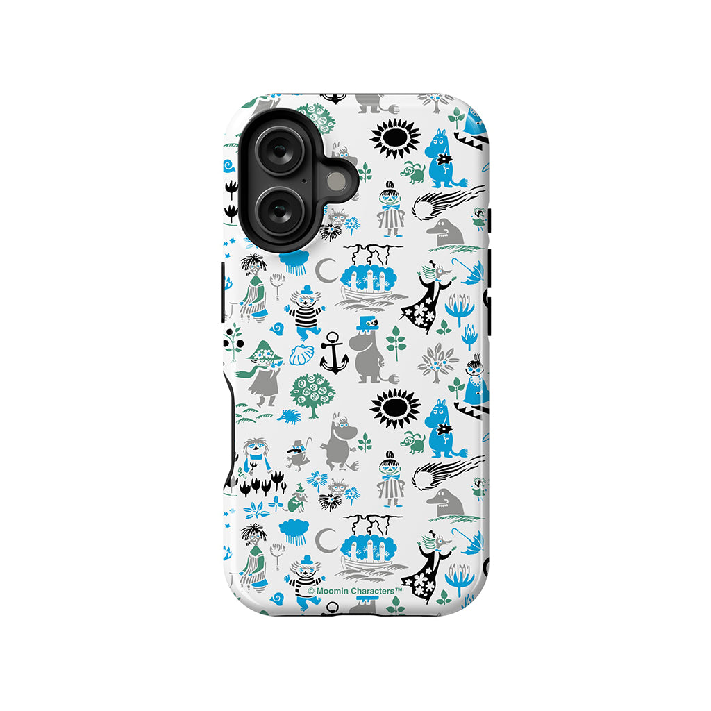 Moomins By The Sea Blue And Green Apple iPhone MagSafe Tough Case - Casestry | Moomin Shop US