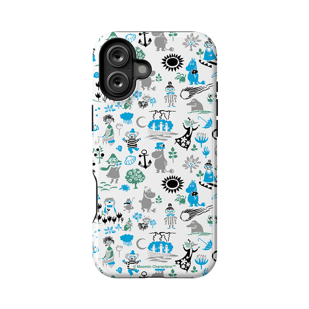 Moomins By The Sea Blue And Green Apple iPhone MagSafe Tough Case