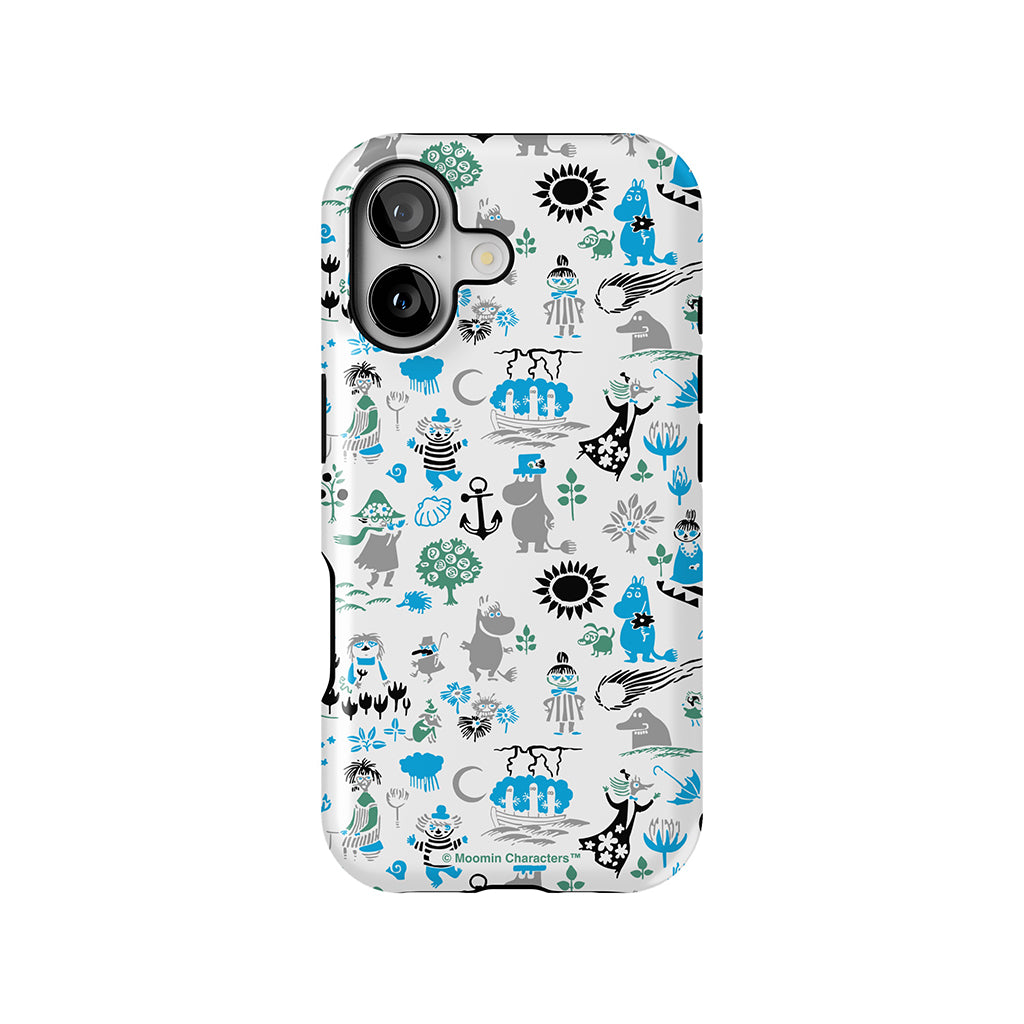 Moomins By The Sea Blue And Green Apple iPhone MagSafe Tough Case
