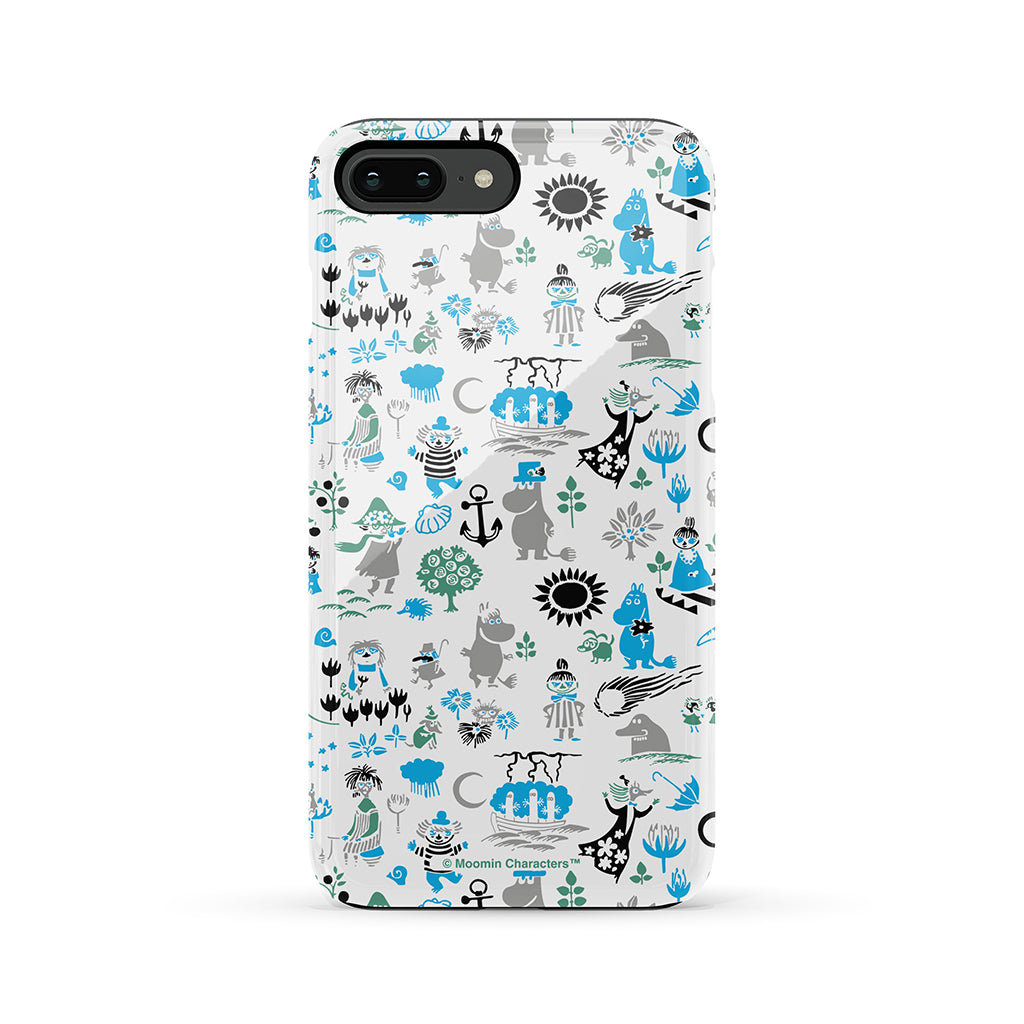 Moomins By The Sea Blue And Green Apple iPhone Tough Case