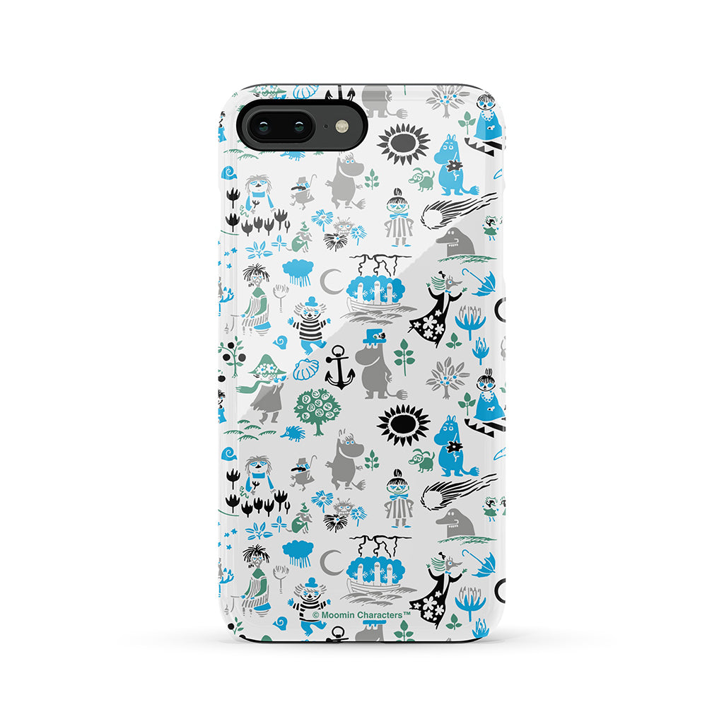 Moomins By The Sea Blue And Green Apple iPhone Tough Case