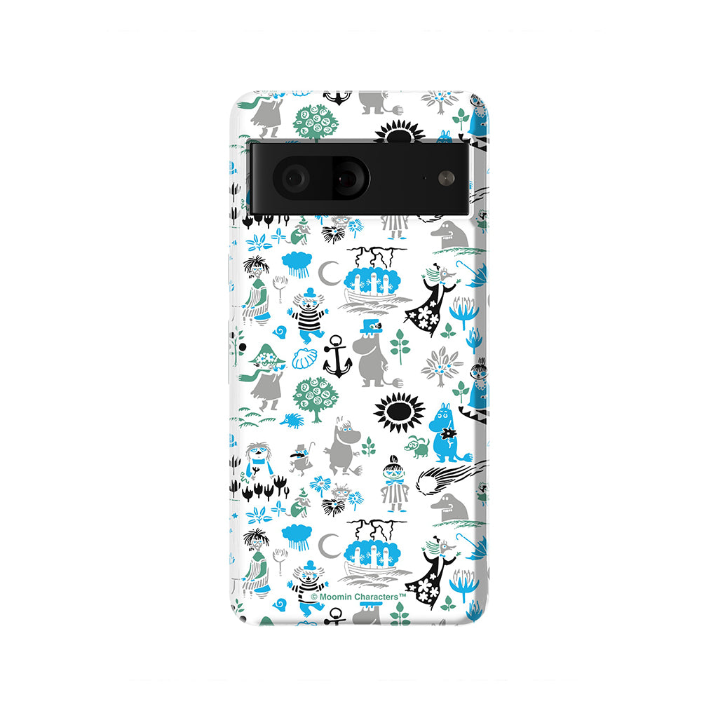 Moomins By The Sea Blue And Green Google Pixel Tough Case