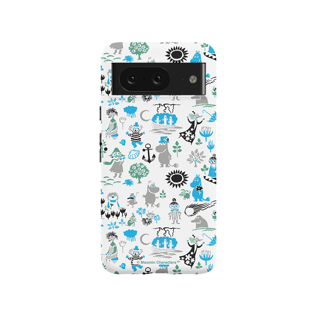Moomins By The Sea Blue And Green Google Pixel Tough Case
