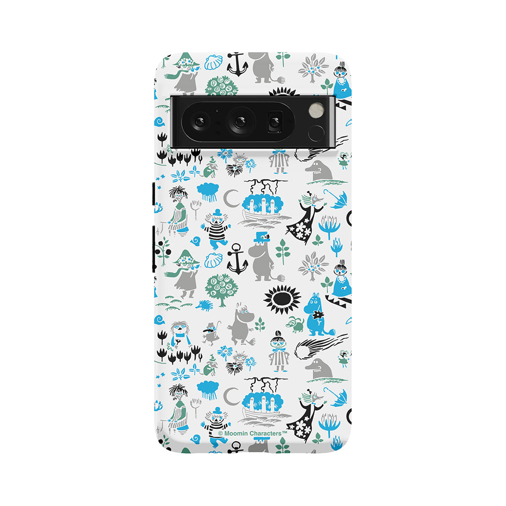 Moomins By The Sea Blue And Green Google Pixel Tough Case
