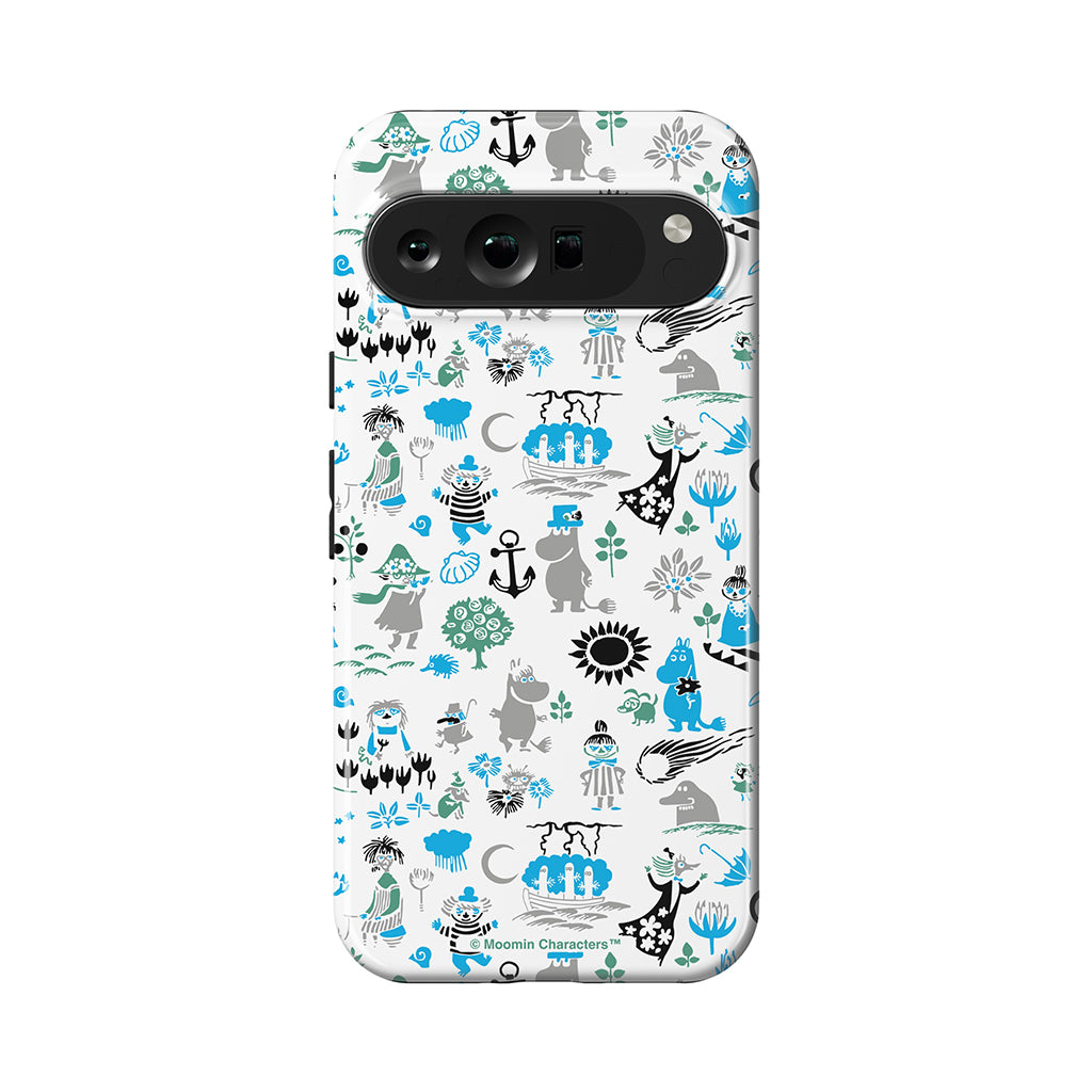 Moomins By The Sea Blue And Green Google Pixel Tough Case