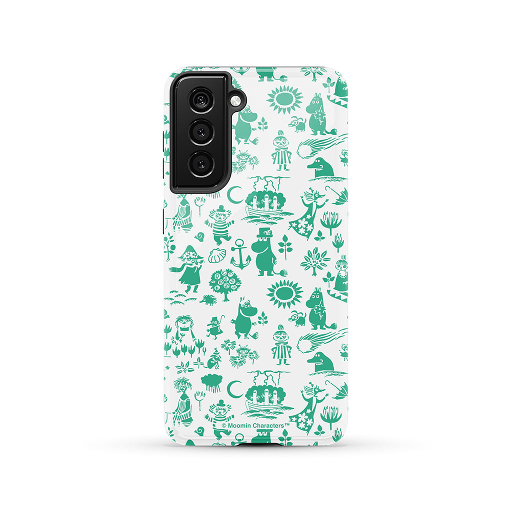 Moomins By The Sea Green Galaxy Tough Case