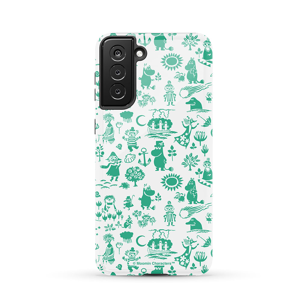 Moomins By The Sea Green Galaxy Tough Case