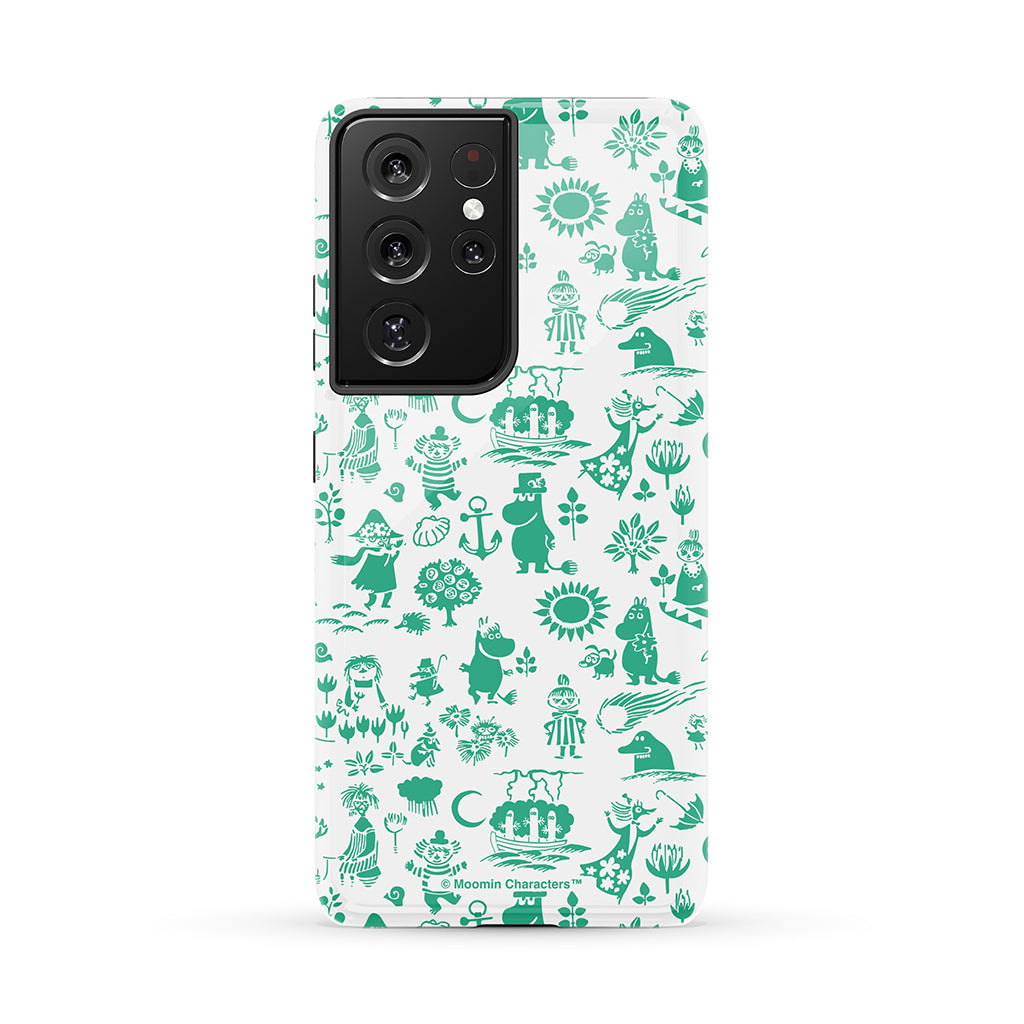Moomins By The Sea Green Galaxy Tough Case