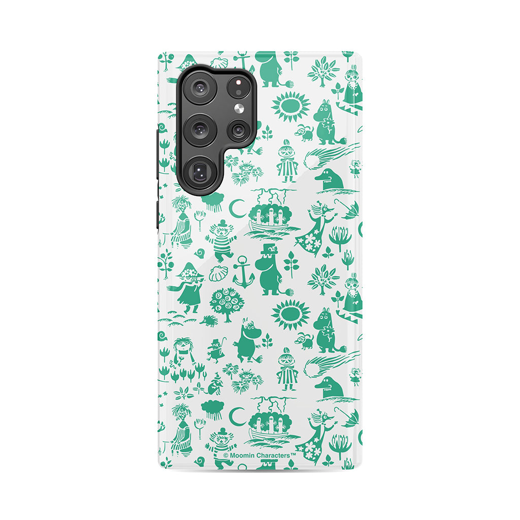 Moomins By The Sea Green Galaxy Tough Case