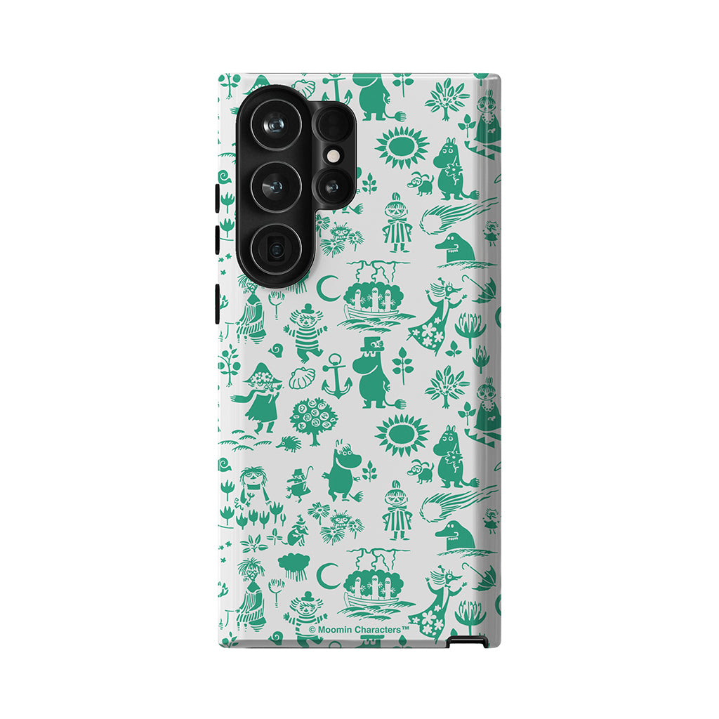 Moomins By The Sea Green Galaxy Tough Case