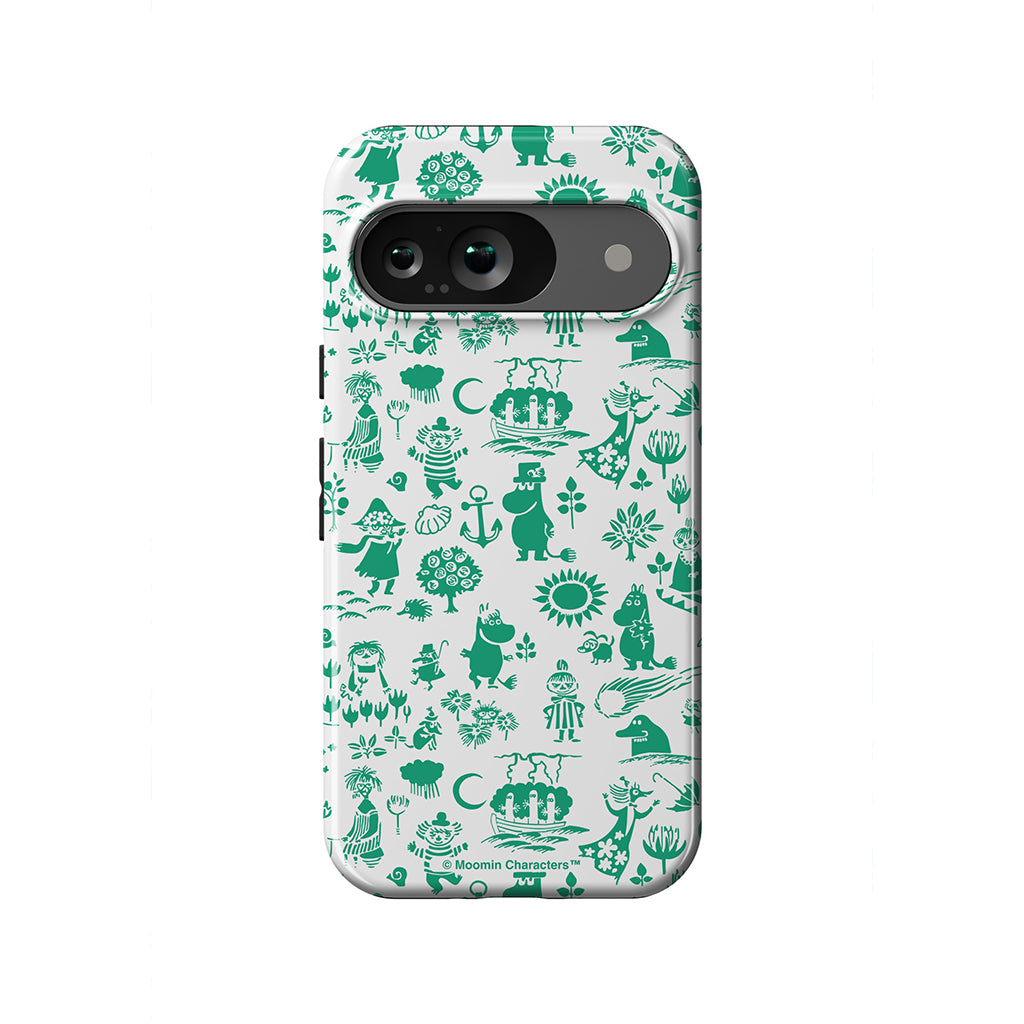 Moomins By The Sea Green Google Pixel Tough Case - Casestry | Moomin Shop US