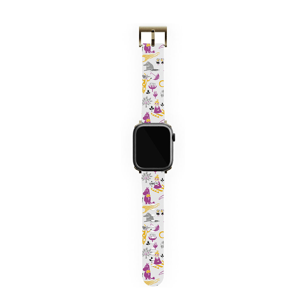 Moomins By The Sea Purple And Yellow Apple Watch Band