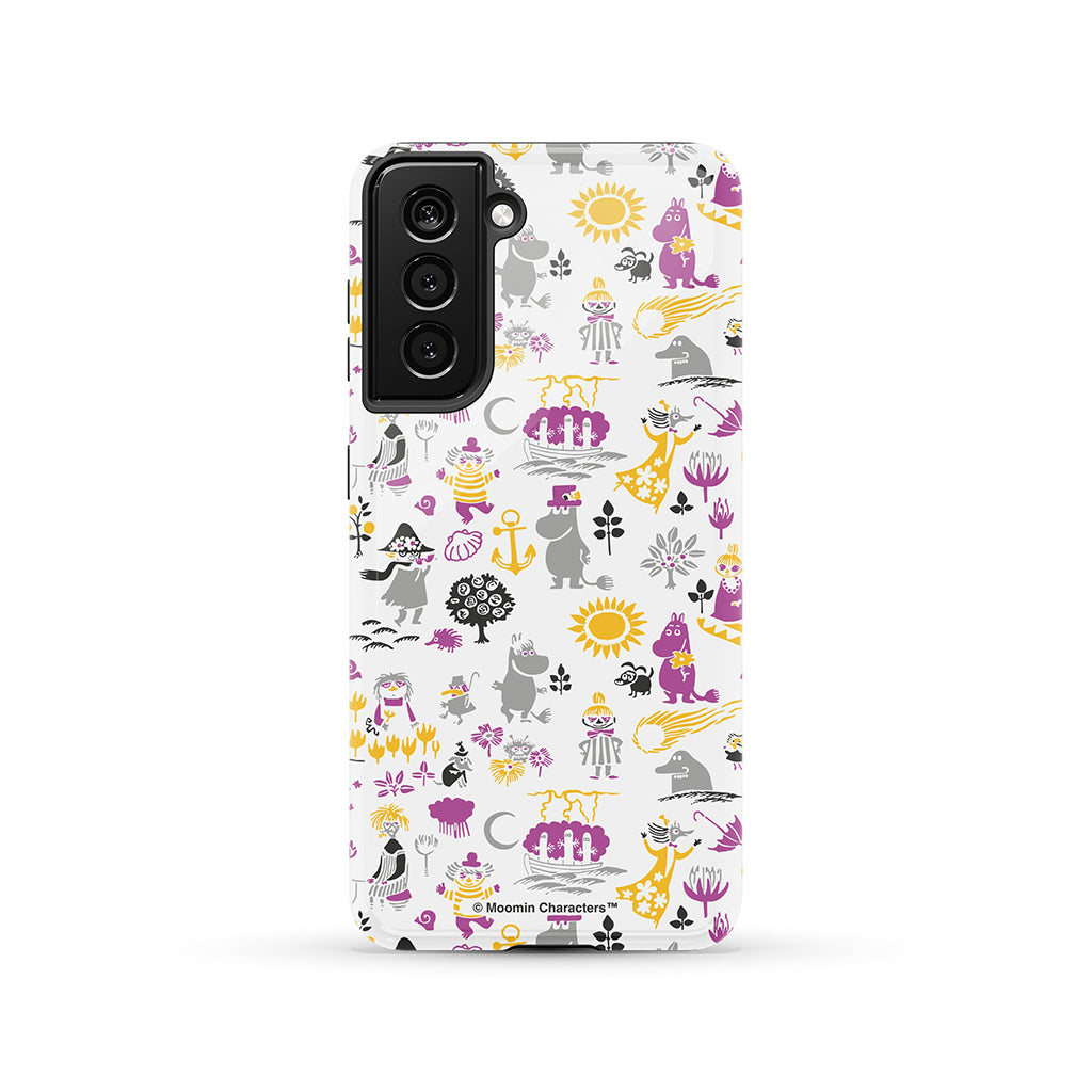 Moomins By The Sea Purple And Yellow Galaxy Tough Case
