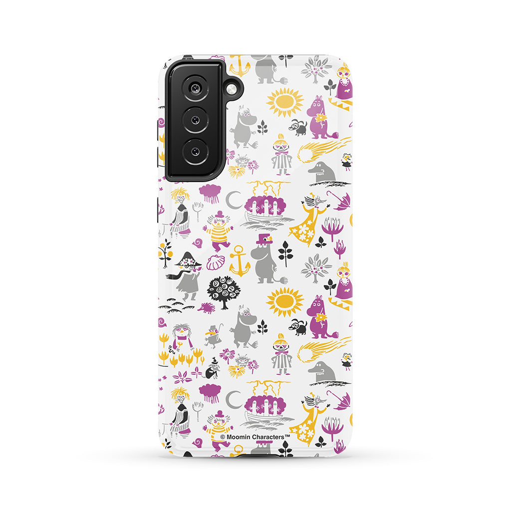Moomins By The Sea Purple And Yellow Galaxy Tough Case
