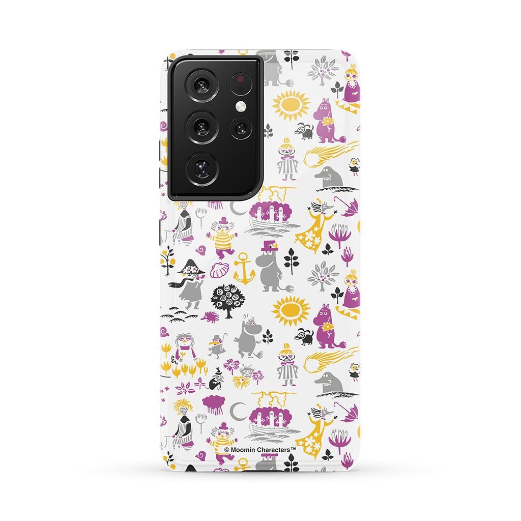 Moomins By The Sea Purple And Yellow Galaxy Tough Case