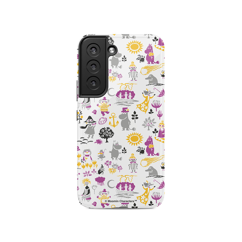 Moomins By The Sea Purple And Yellow Galaxy Tough Case