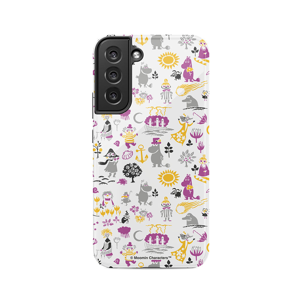 Moomins By The Sea Purple And Yellow Galaxy Tough Case