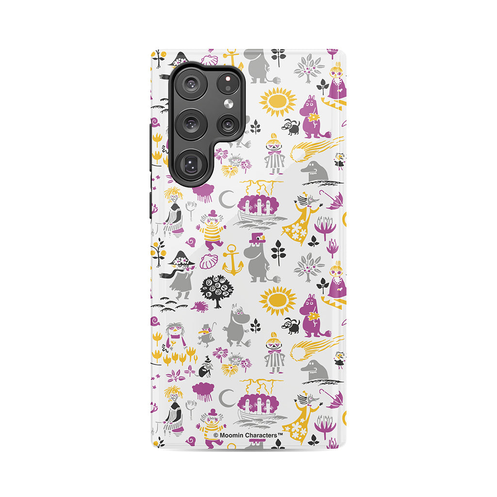 Moomins By The Sea Purple And Yellow Galaxy Tough Case