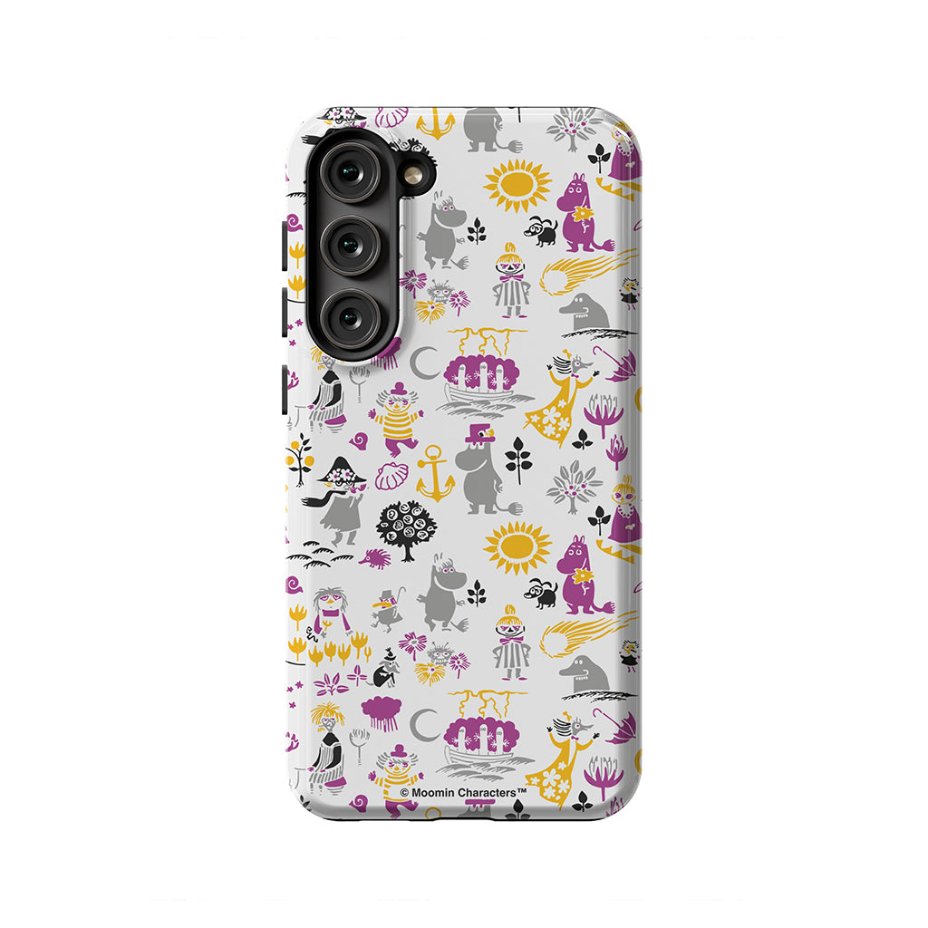 Moomins By The Sea Purple And Yellow Galaxy Tough Case