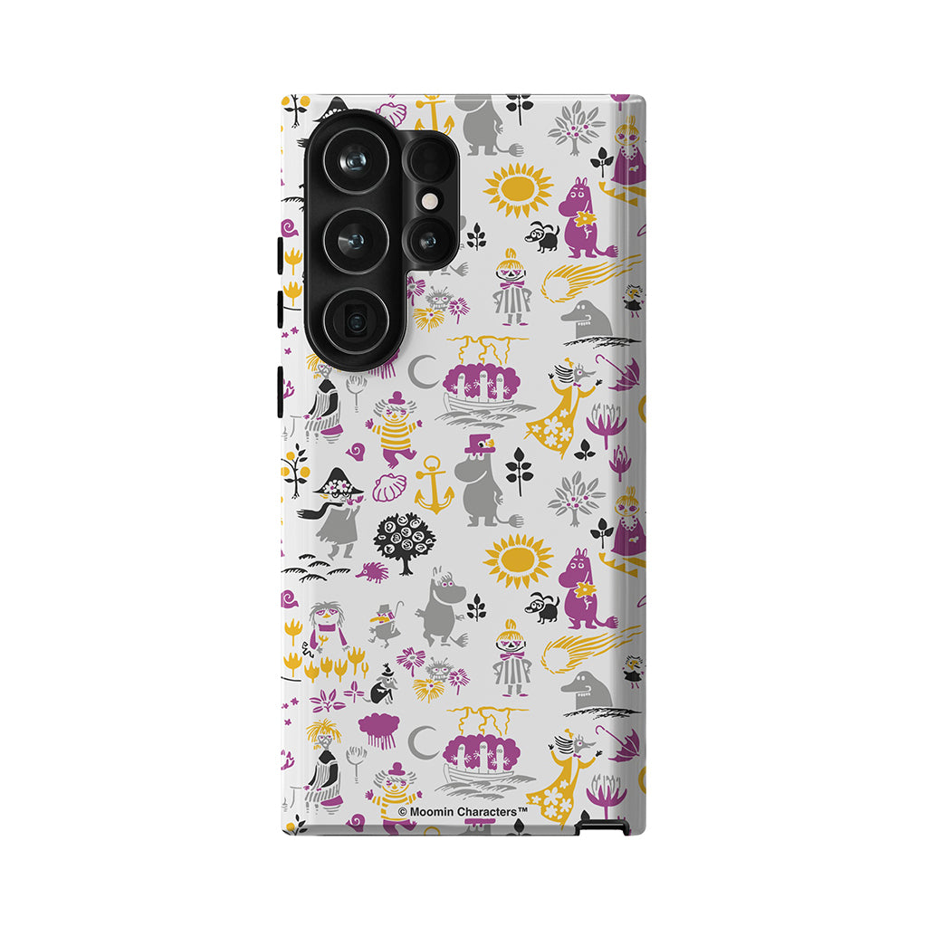 Moomins By The Sea Purple And Yellow Galaxy Tough Case