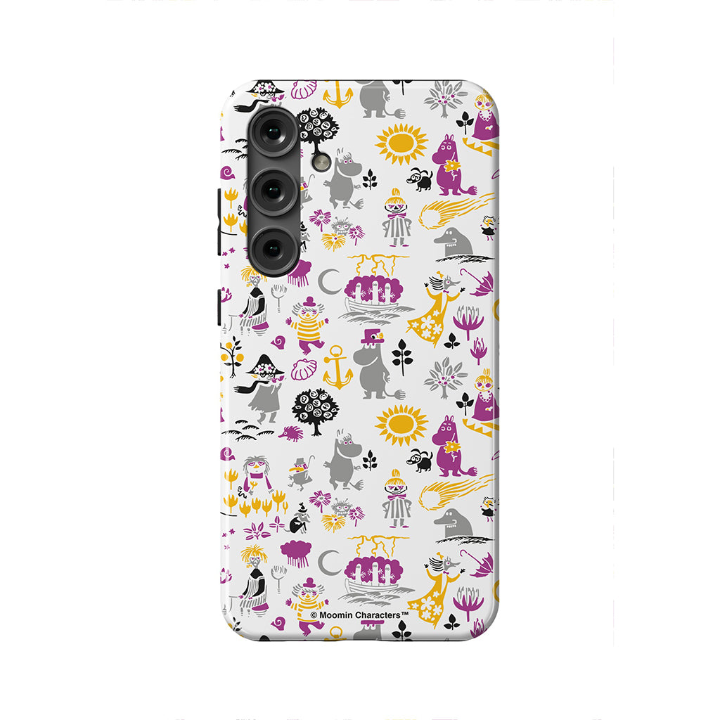 Moomins By The Sea Purple And Yellow Galaxy Tough Case