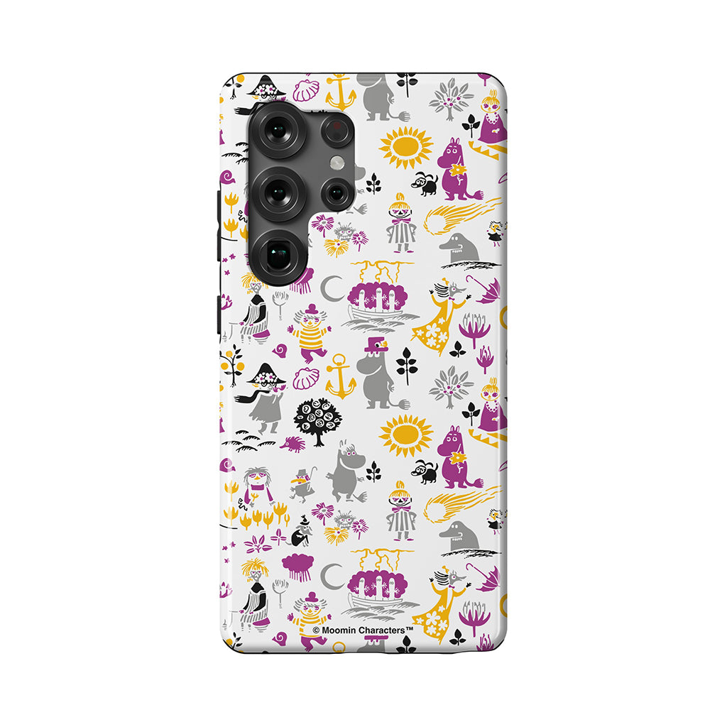 Moomins By The Sea Purple And Yellow Galaxy Tough Case