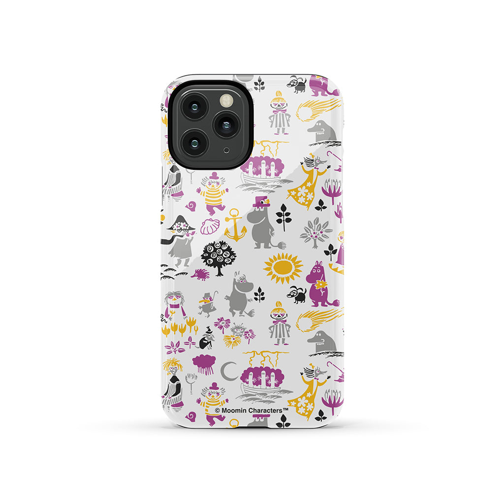 Moomins By The Sea Purple And Yellow Apple iPhone Tough Case