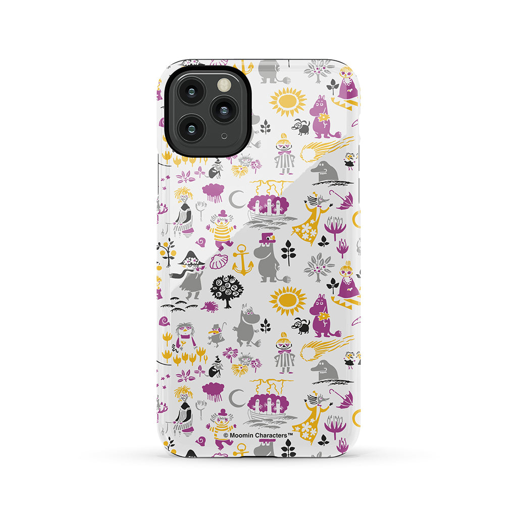 Moomins By The Sea Purple And Yellow Apple iPhone Tough Case