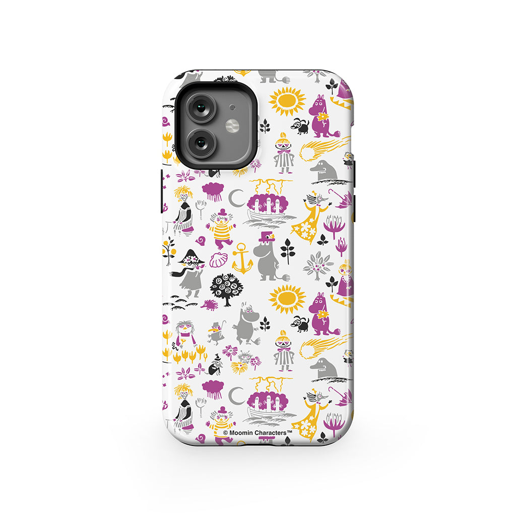 Moomins By The Sea Purple And Yellow Apple iPhone Tough Case