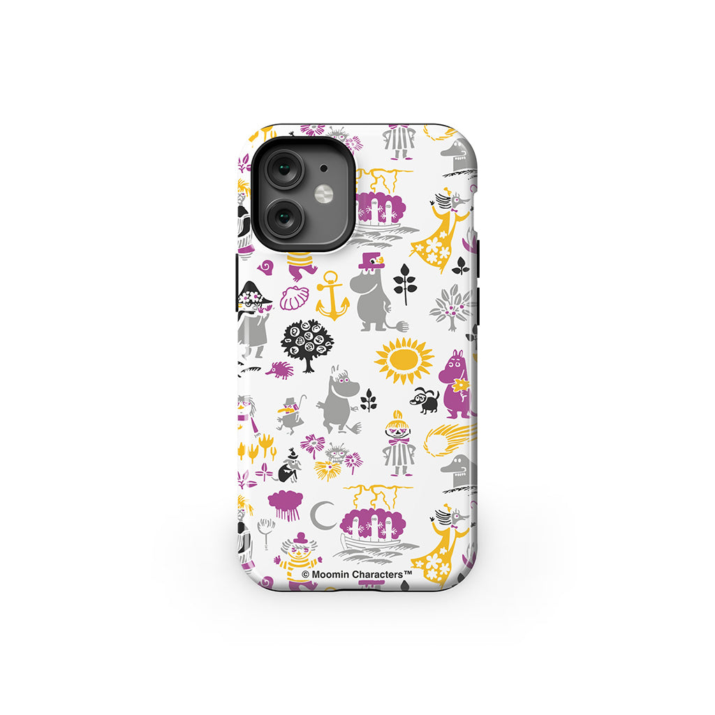 Moomins By The Sea Purple And Yellow Apple iPhone Tough Case