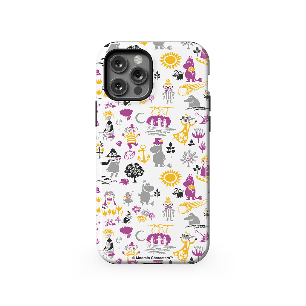 Moomins By The Sea Purple And Yellow Apple iPhone Tough Case