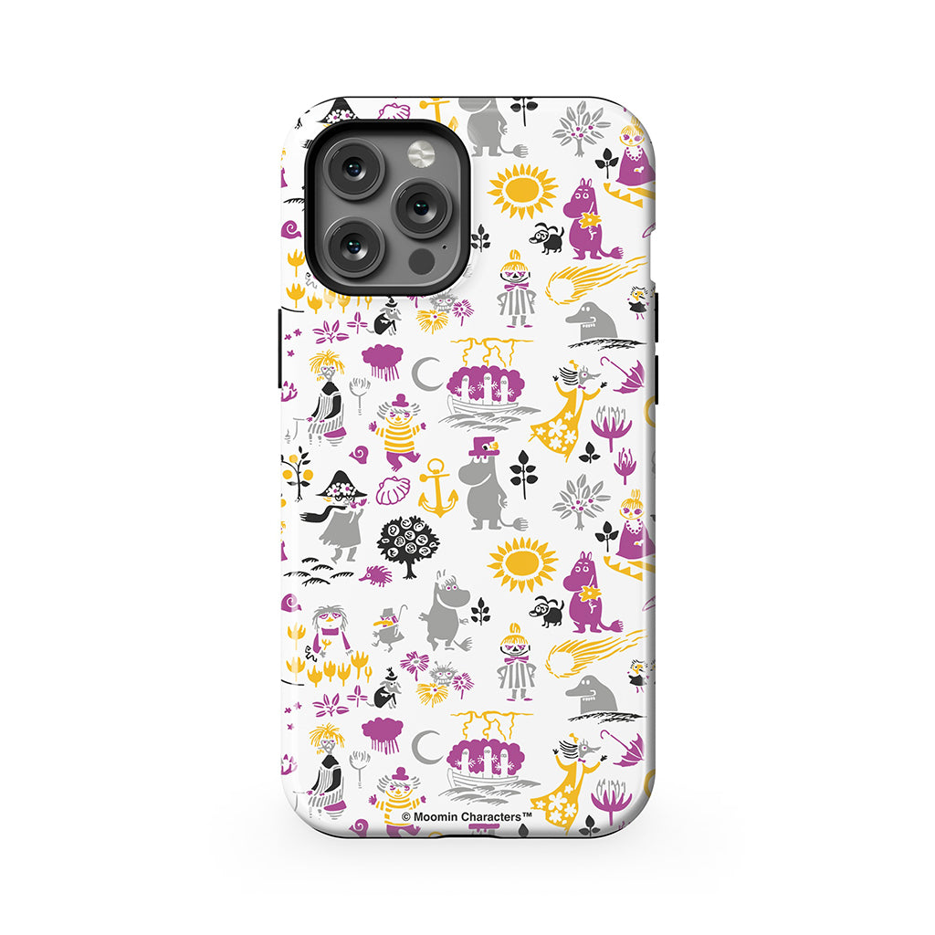 Moomins By The Sea Purple And Yellow Apple iPhone Tough Case