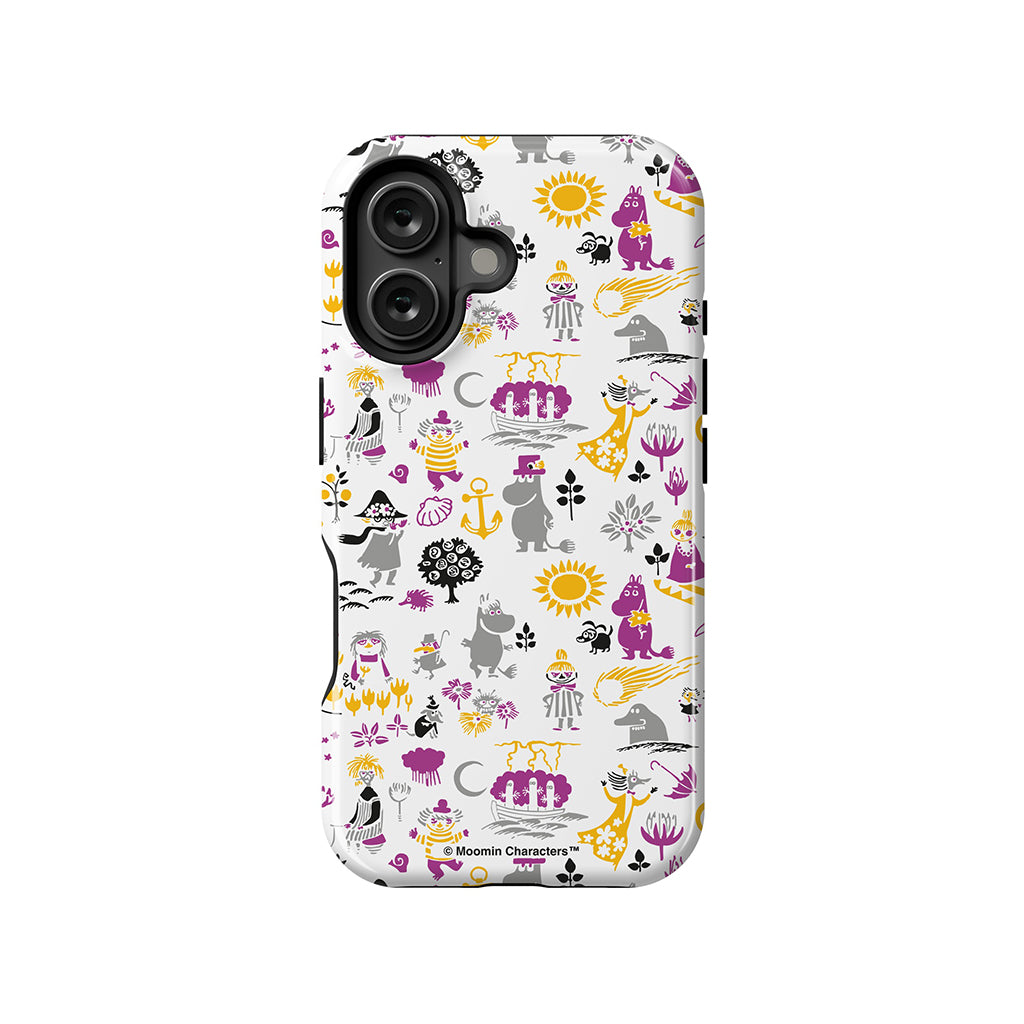 Moomins By The Sea Purple And Yellow Apple iPhone MagSafe Tough Case - Casestry | Moomin Shop US