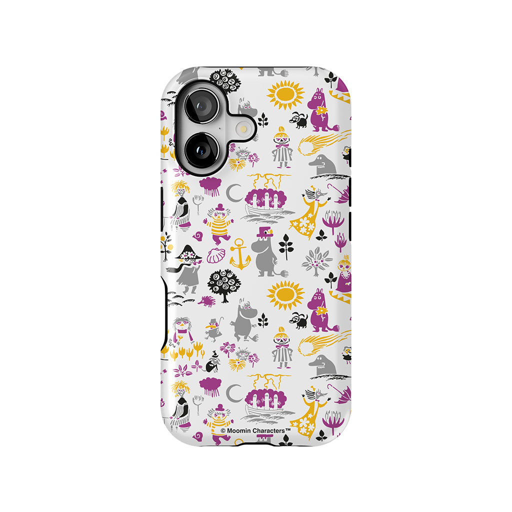 Moomins By The Sea Purple And Yellow Apple iPhone Tough Case