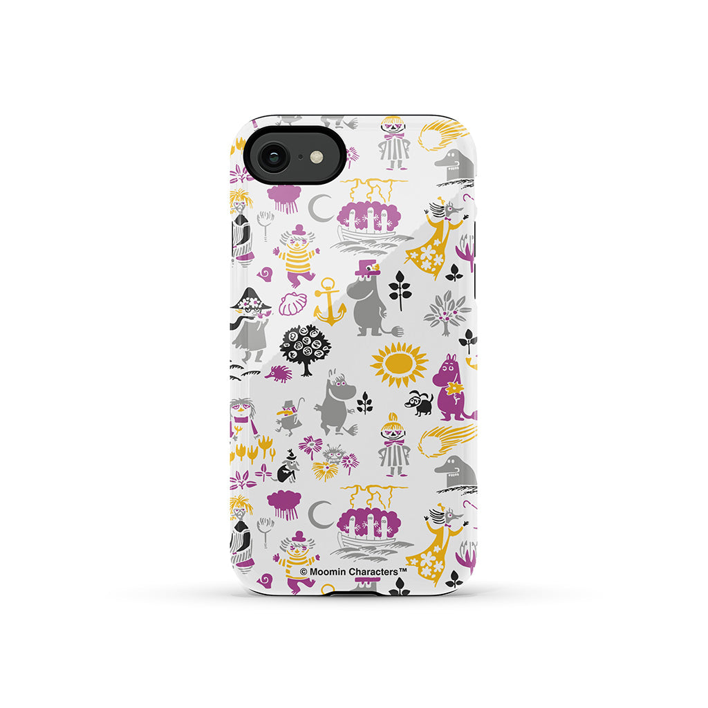 Moomins By The Sea Purple And Yellow Apple iPhone Tough Case