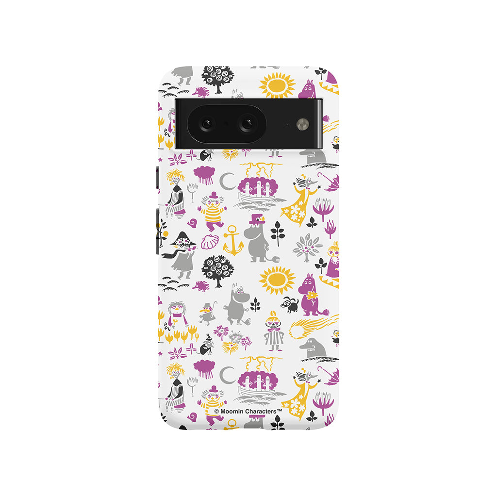 Moomins By The Sea Purple And Yellow Google Pixel Tough Case