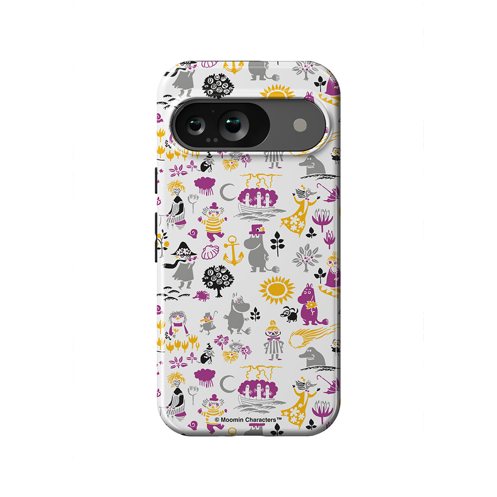 Moomins By The Sea Purple And Yellow Google Pixel Tough Case - Casestry | Moomin Shop US