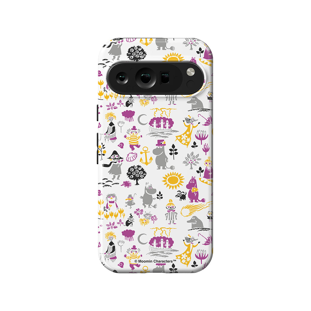 Moomins By The Sea Purple And Yellow Google Pixel Tough Case