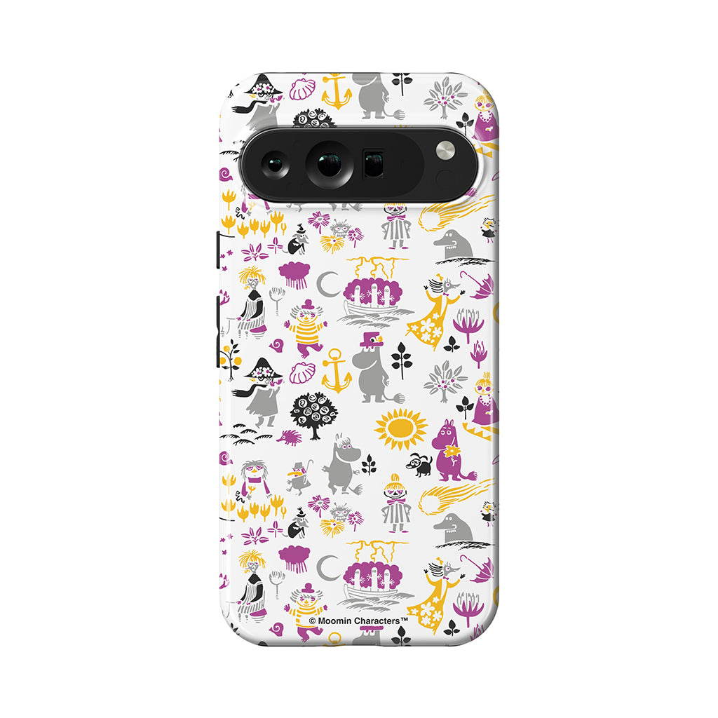 Moomins By The Sea Purple And Yellow Google Pixel Tough Case