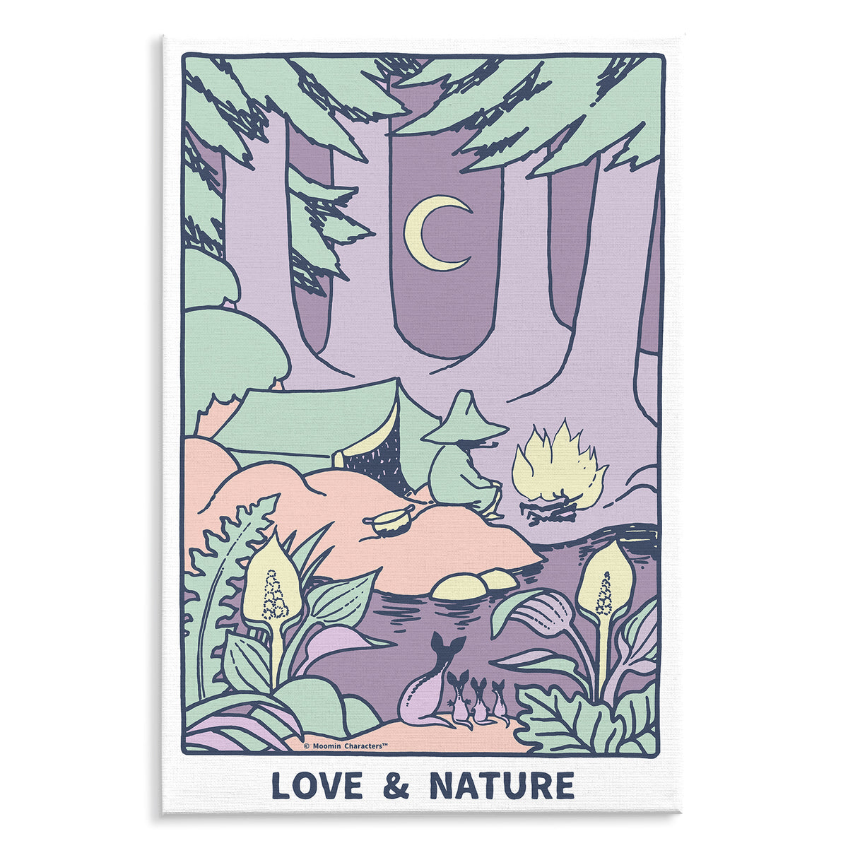 Snufkin Love & Nature Stretched Canvas | Moomin Shop United States