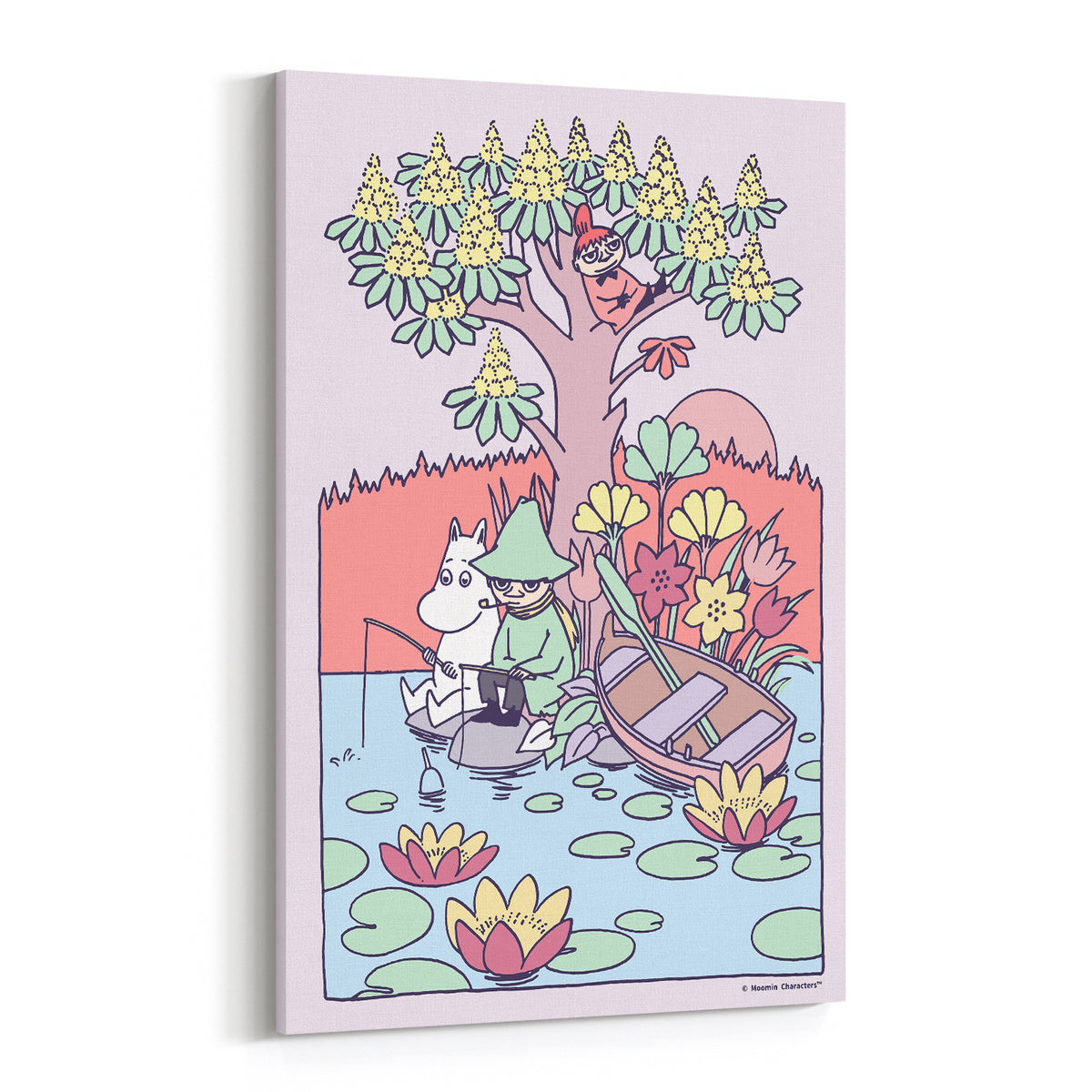 Snufkin & Moomintroll Fishing Stretched Canvas