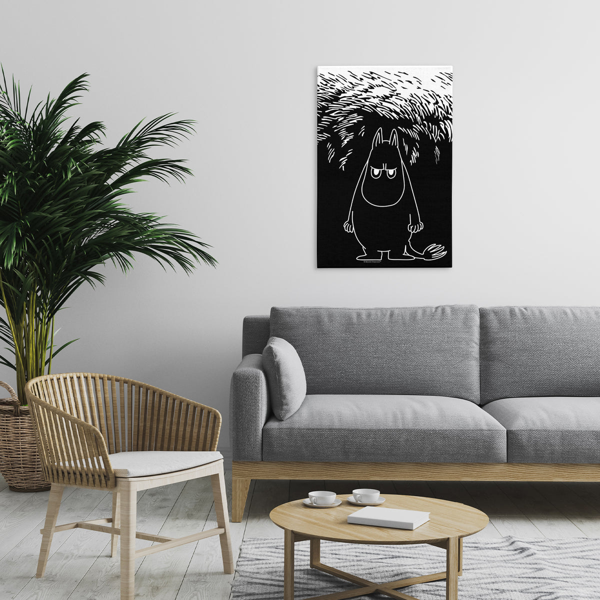 Angry Moomintroll Stretched Canvas