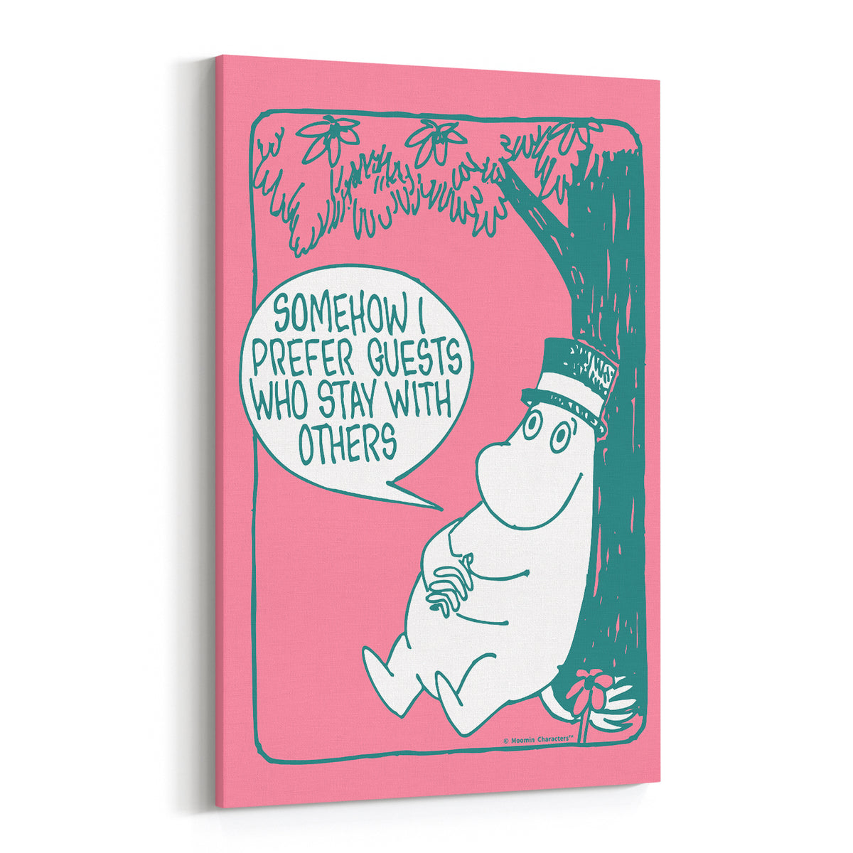 Moominpappa Preferred Guests Stretched Canvas