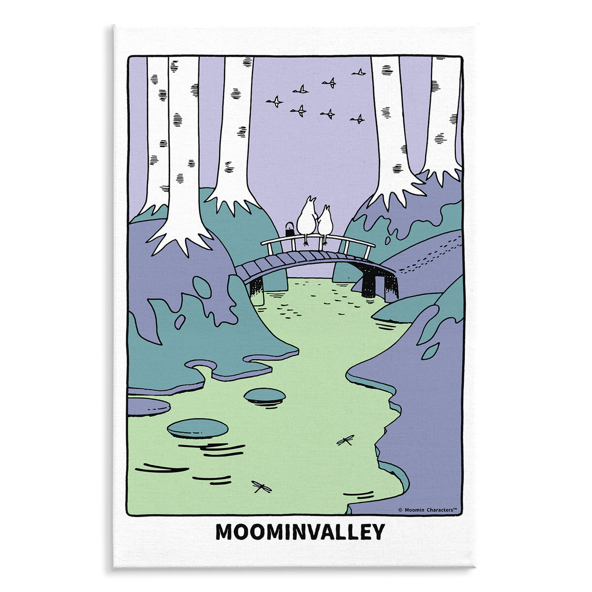 Moominvalley Scenic Bridge Giant Stretched Canvas | Moomin Shop US